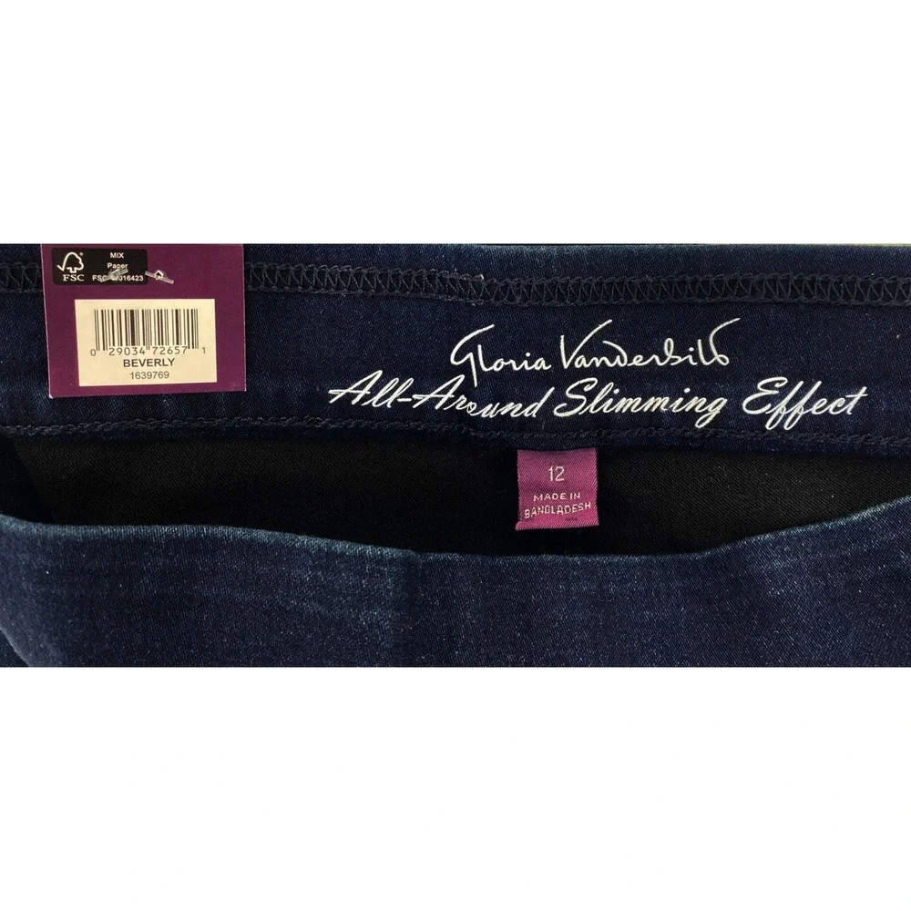 Gloria Vanderbilt Pull On Comfort Jean Womens 12 Beverly New High Rise Slimming